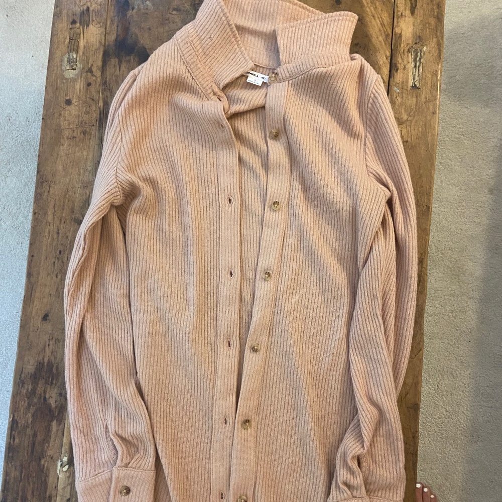 O'Neill Button Sweater Dress, Size Small, Beige Pink